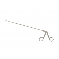 Endolaryngeal Micro Cup-shaped forceps, curved upwards, left opening