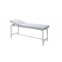 Examination table with bent steel frame