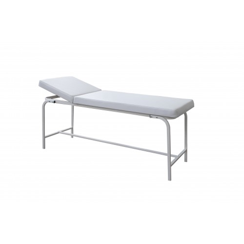 Examination table with bent steel frame