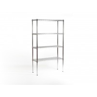 Chrome shelving unit with adjustable shelves