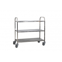 Stainless steel trolley with 3 shelves