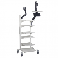 Medical trolley with 5 shelves