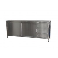 Large stainless steel worktable