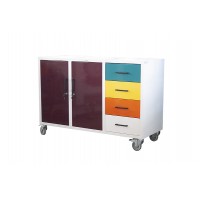 Metal cupboard with wheels